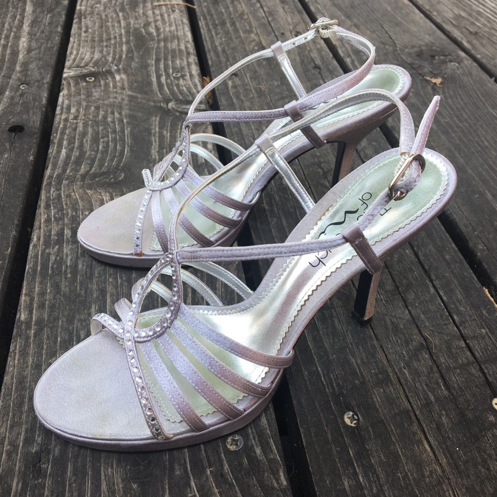 Touch of Nina Silver Rhinestone heels